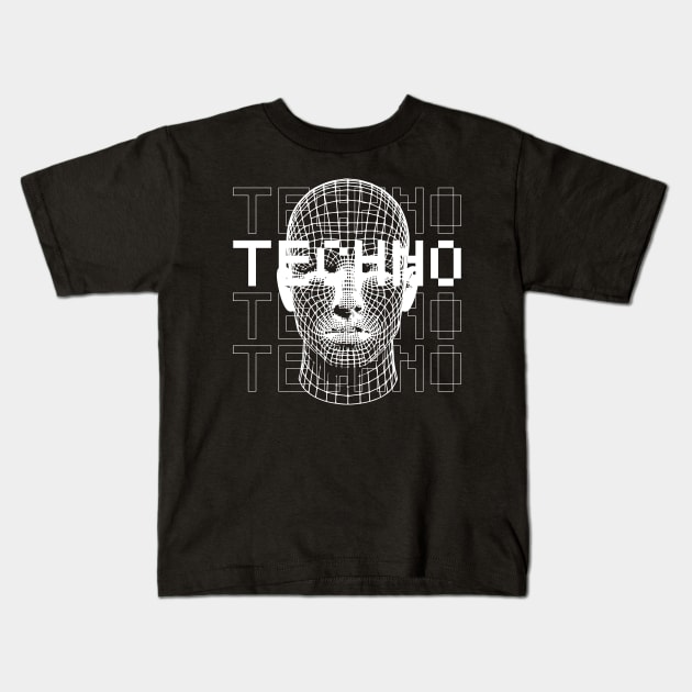techno head Kids T-Shirt by lkn